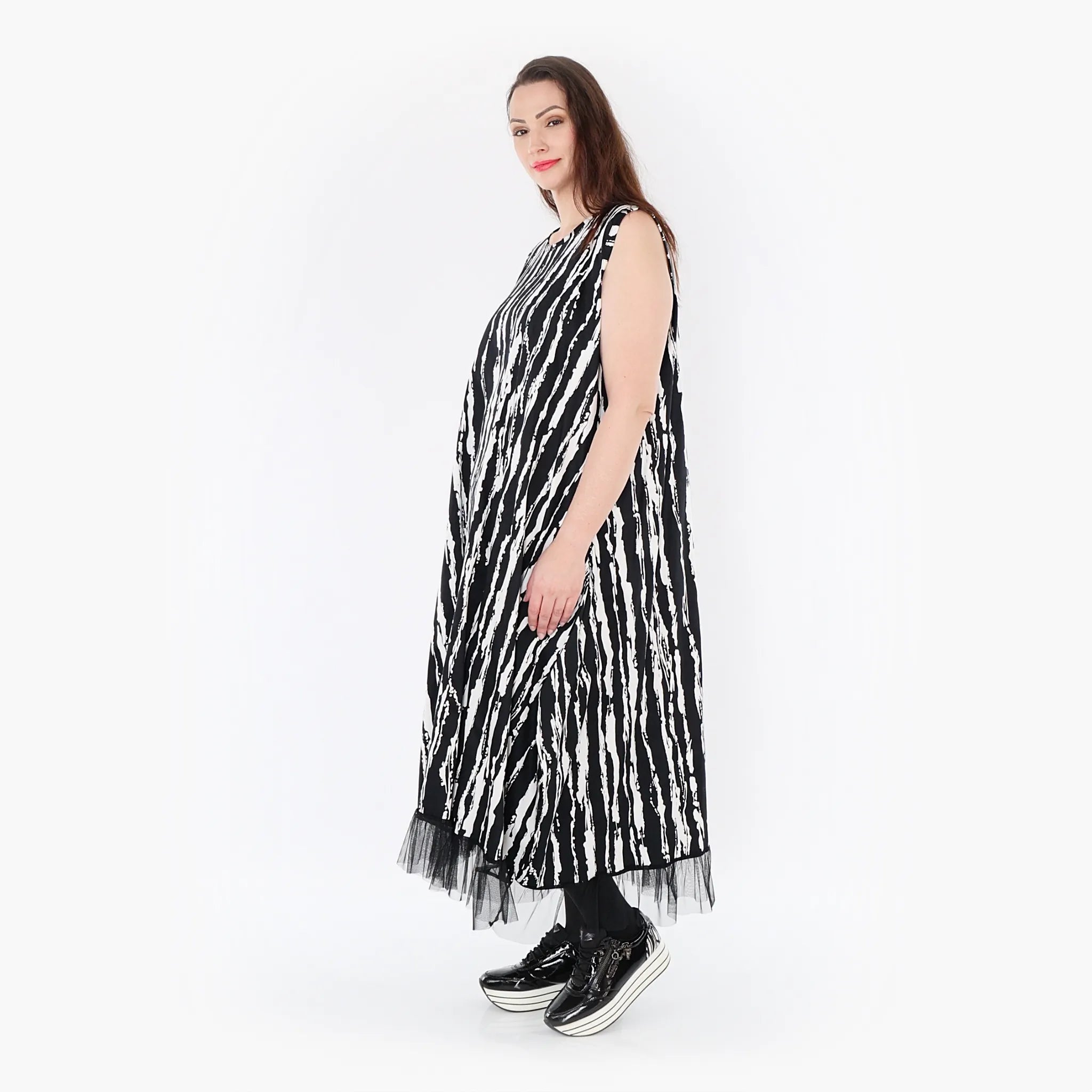  Ballon Tunika von AKH Fashion aus Baumwolle, 1418.06853, Schwarz/Weiß, Schick, Modern