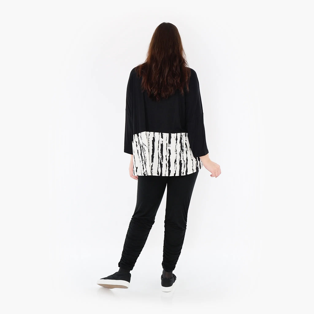  AKH Fashion Bigshirt in kastiger Form, aus Baumwolle, 1418.06888, Weiß/Schwarz, Schick