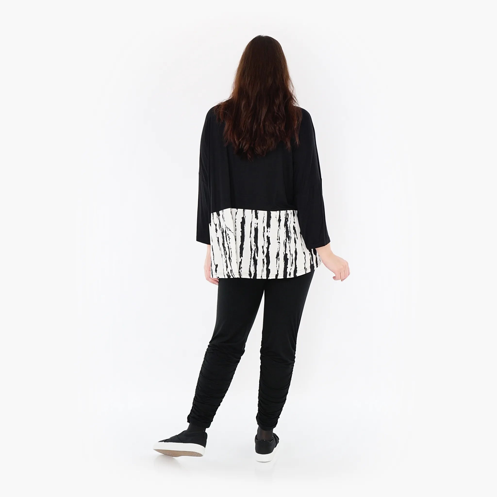  AKH Fashion Bigshirt in kastiger Form, aus Baumwolle, 1418.06888, Weiß/Schwarz, Schick