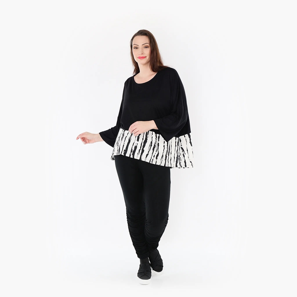  AKH Fashion Bigshirt in kastiger Form, aus Baumwolle, 1418.06888, Weiß/Schwarz, Schick