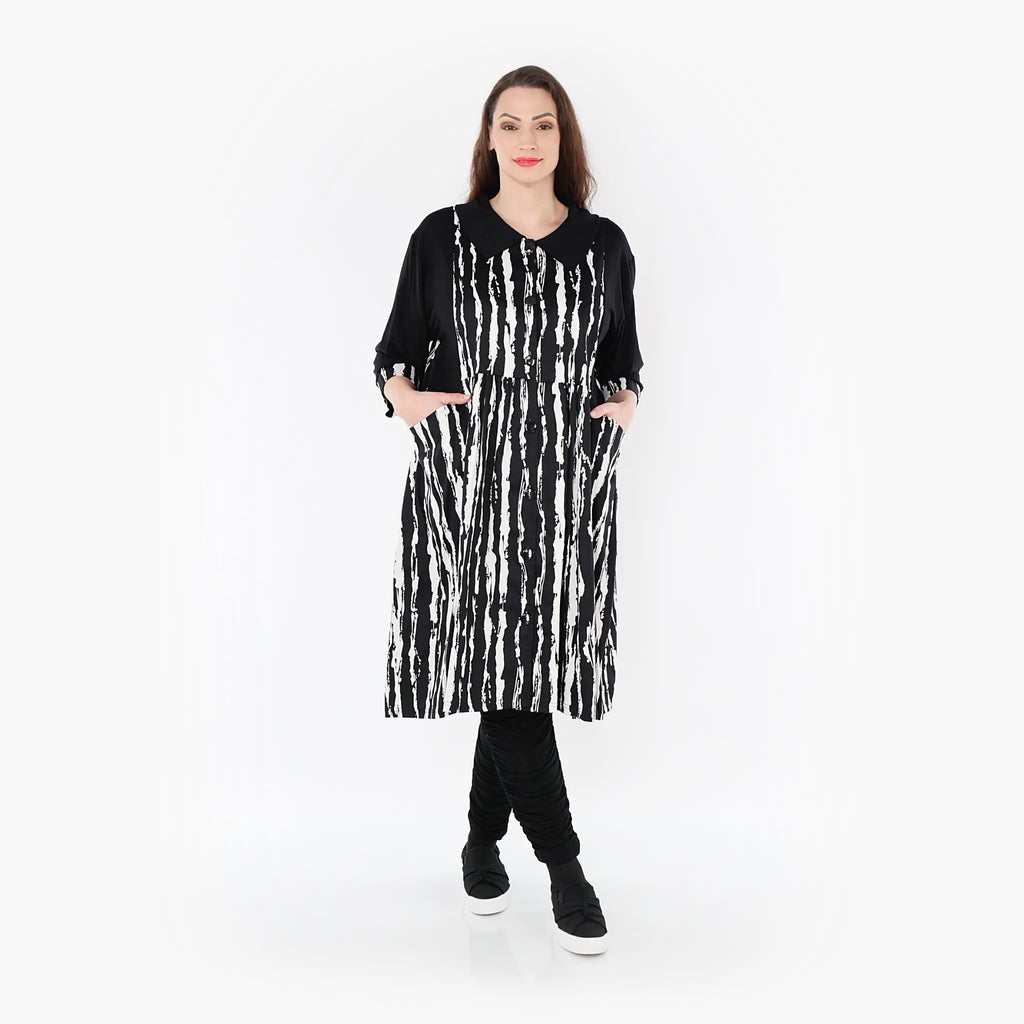  Ballon Bluse von AKH Fashion aus Viskose, 1418.06899, Schwarz/Weiß, Schick, Modern, Bequem