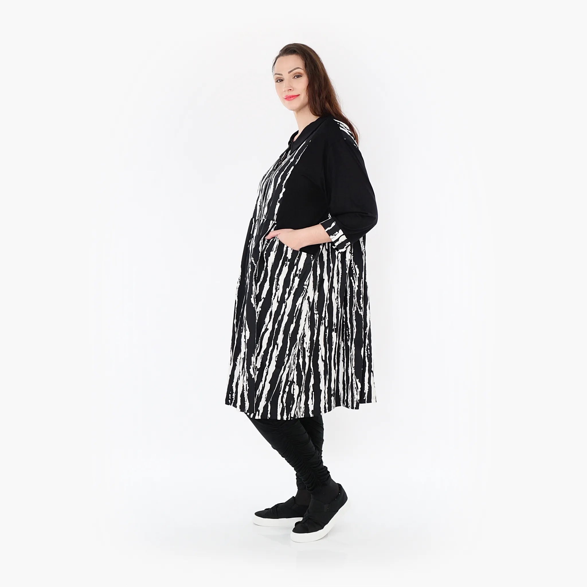  Ballon Bluse von AKH Fashion aus Viskose, 1418.06899, Schwarz/Weiß, Schick, Modern, Bequem