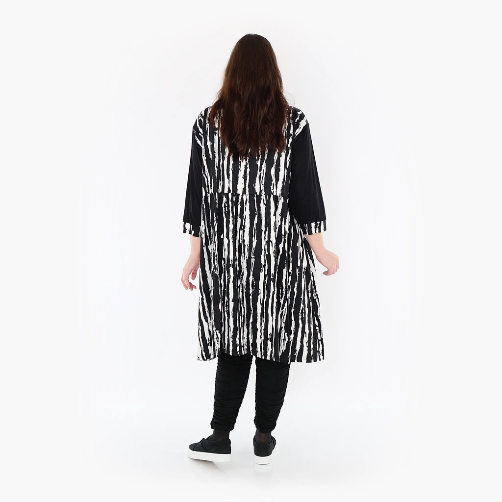  Ballon Bluse von AKH Fashion aus Viskose, 1418.06899, Schwarz/Weiß, Schick, Modern, Bequem