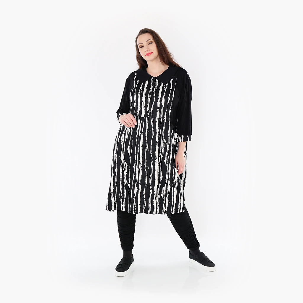  Ballon Bluse von AKH Fashion aus Viskose, 1418.06899, Schwarz/Weiß, Schick, Modern, Bequem