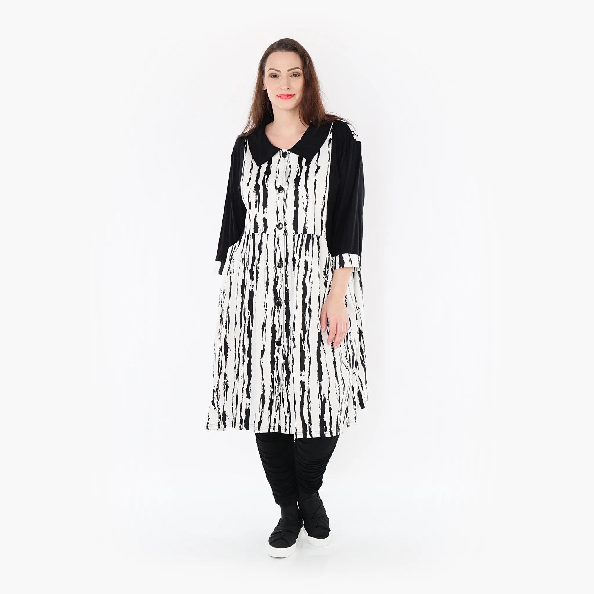  Ballon Bluse von AKH Fashion aus Viskose, 1418.06899, Weiß/Schwarz, Schick, Modern, Bequem