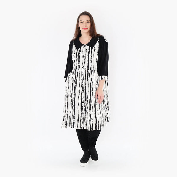  Ballon Bluse von AKH Fashion aus Viskose, 1418.06899, Weiß/Schwarz, Schick, Modern, Bequem