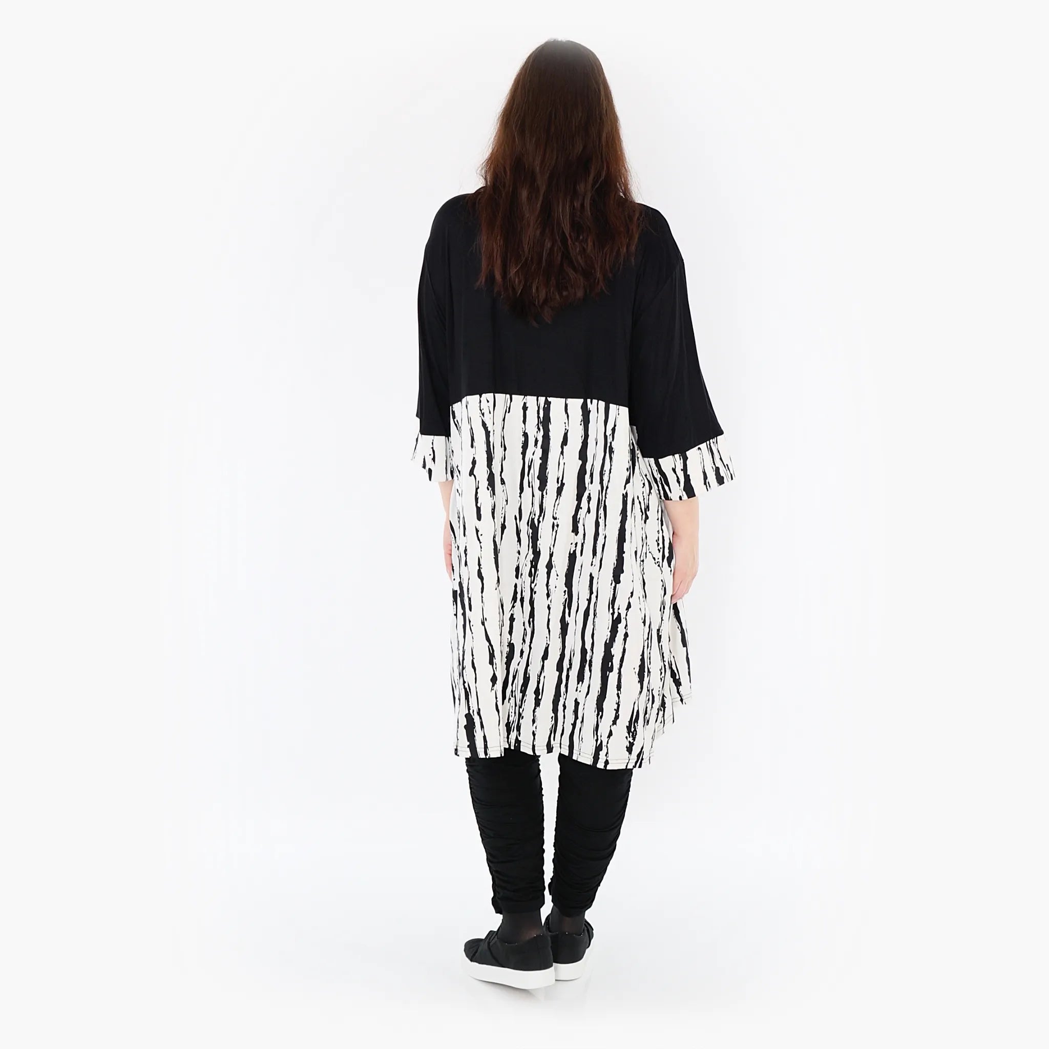  A-Form Shirt von AKH Fashion aus Viskose, 1418.06900, Weiß/Schwarz, Schick, Modern, Bequem