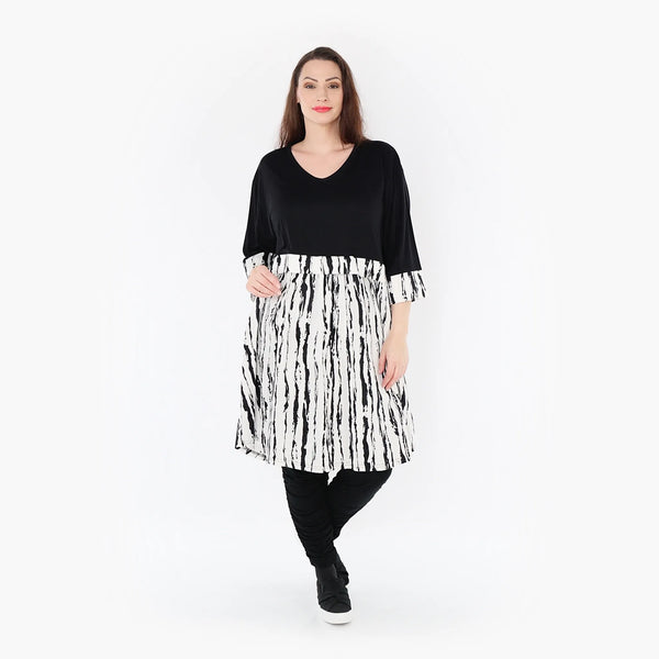  A-Form Shirt von AKH Fashion aus Viskose, 1418.06900, Weiß/Schwarz, Schick, Modern, Bequem