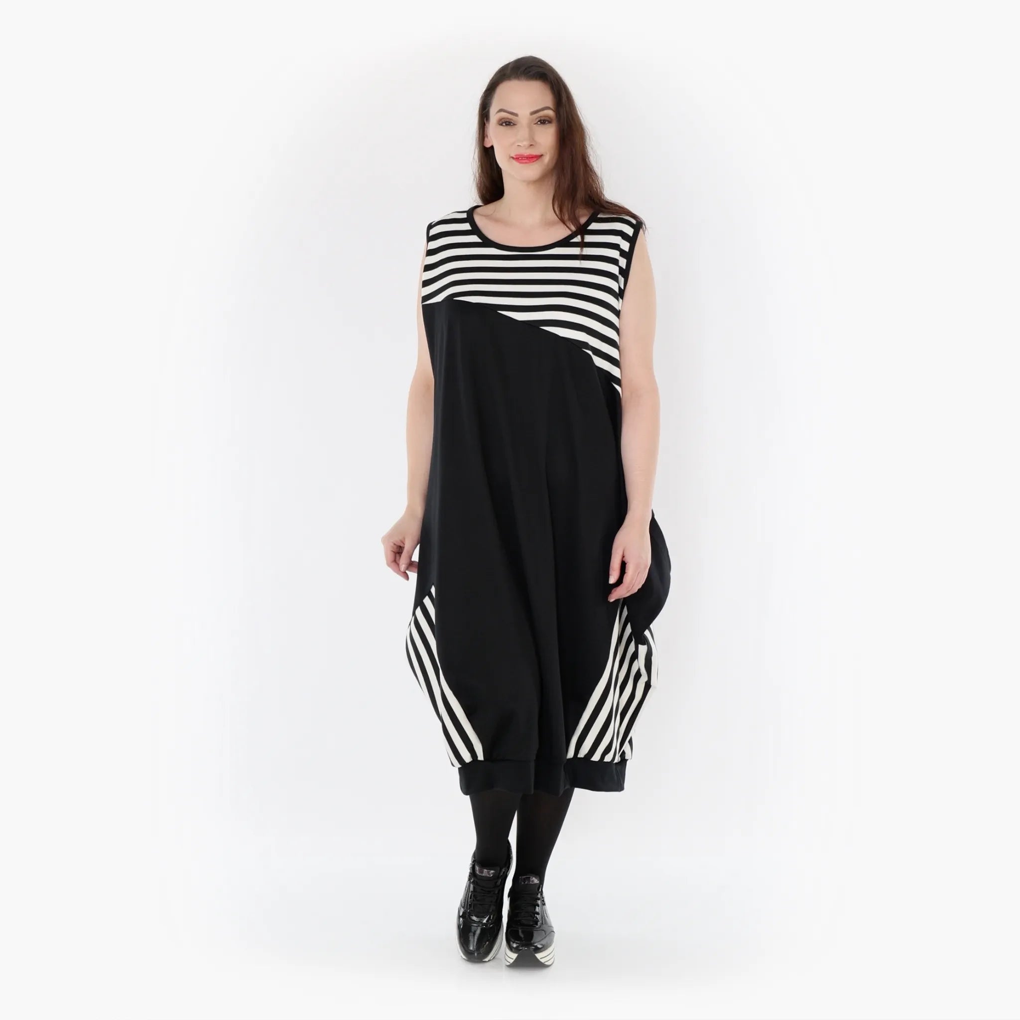  Ballon Tunika von AKH Fashion aus Viskose, 1419.06902, Ecru/Schwarz, Schick, Modern