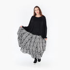  Ballonrock von AKH Fashion aus Viskose, 1407559, Schwarz/Weiß, Pinselstrich, Schick