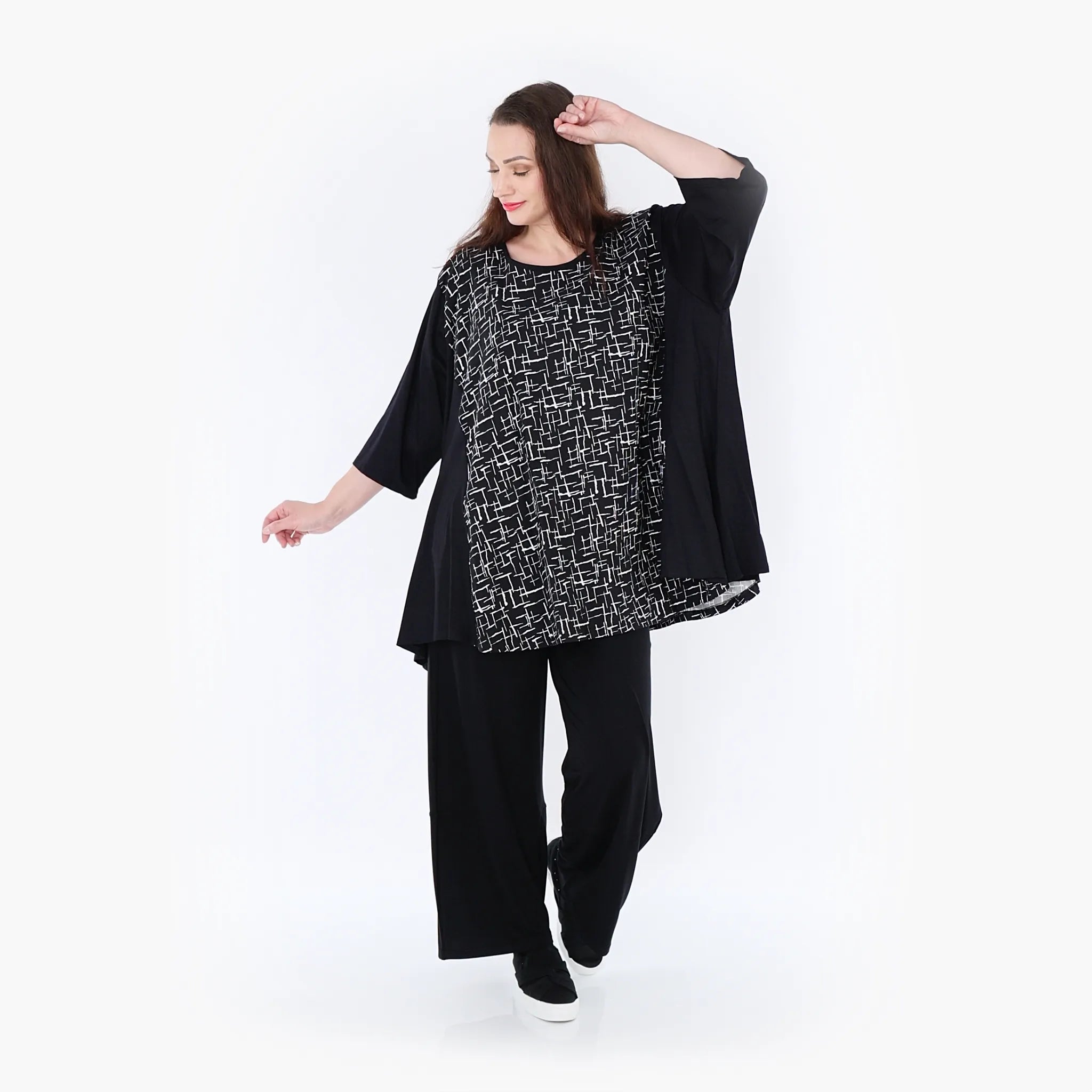 A-Form Shirt von AKH Fashion aus Viskose, ausgefallene, zeitlose Lagenlook Mode