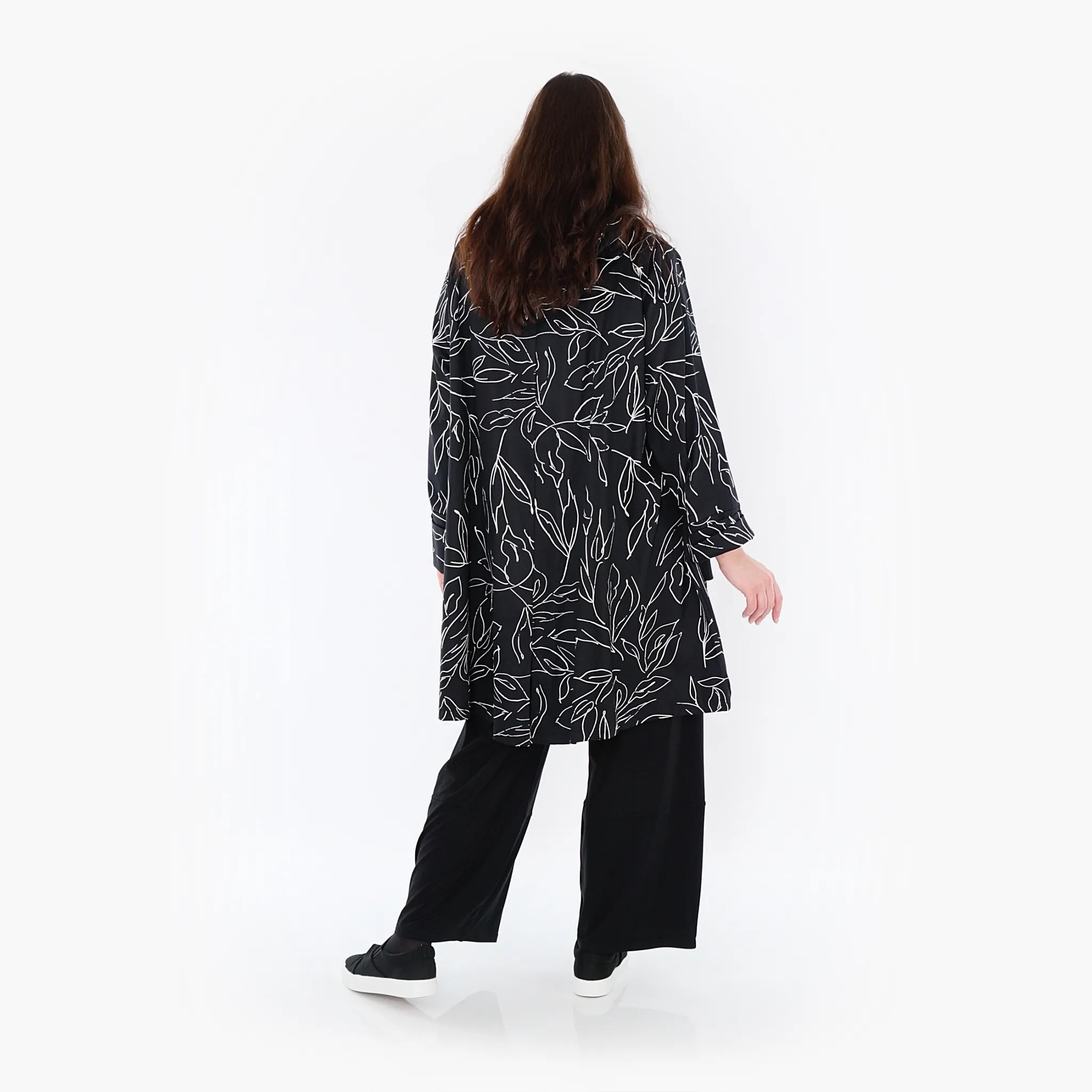  AKH Fashion Jacke in gerader Form, aus Baumwolle, 1406694, Schwarz/Weiß, Schick, Modern