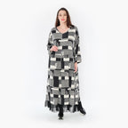  Ballonkleid von AKH Fashion aus Viskose, 1426.06984, Schwarz/Ecru, Grafik, Schick, Modern