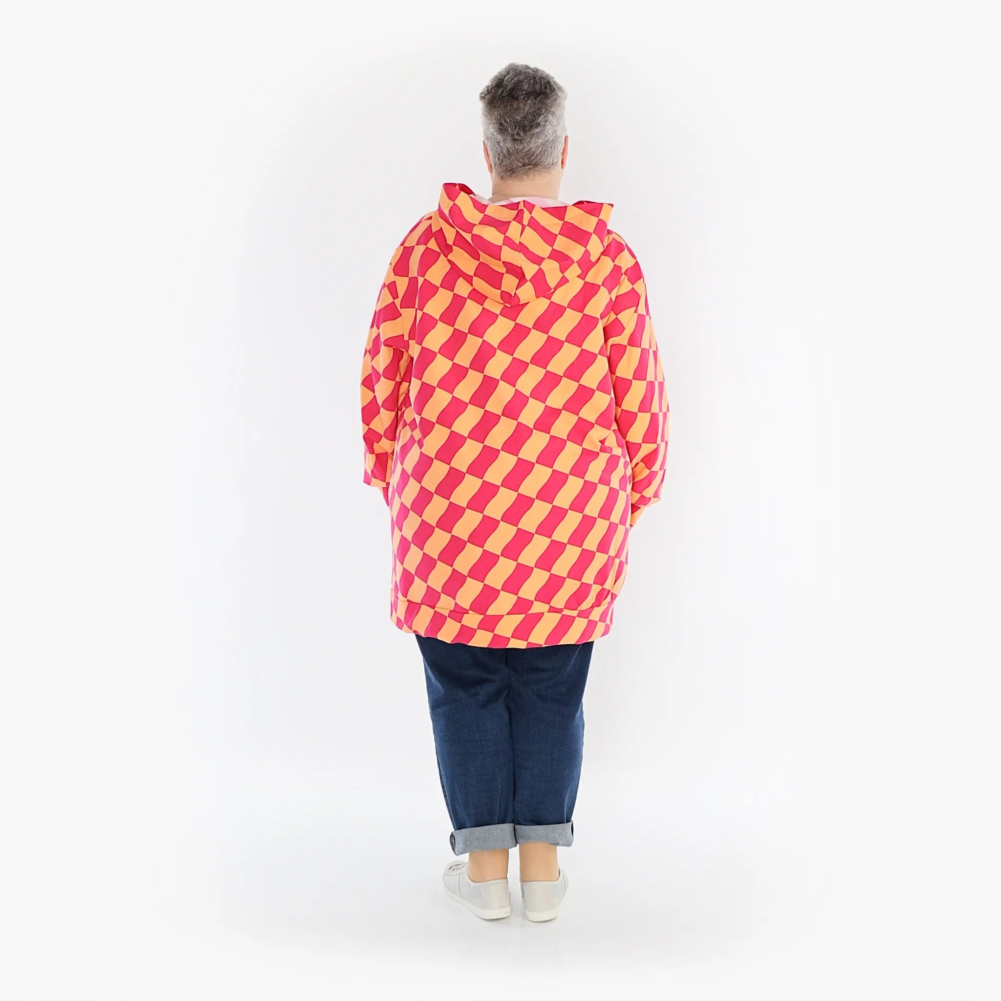  AKH Fashion Bigshirt in gerader Form, aus Baumwolle, 1427.06988, Koralle/Fuchsia, Kariert