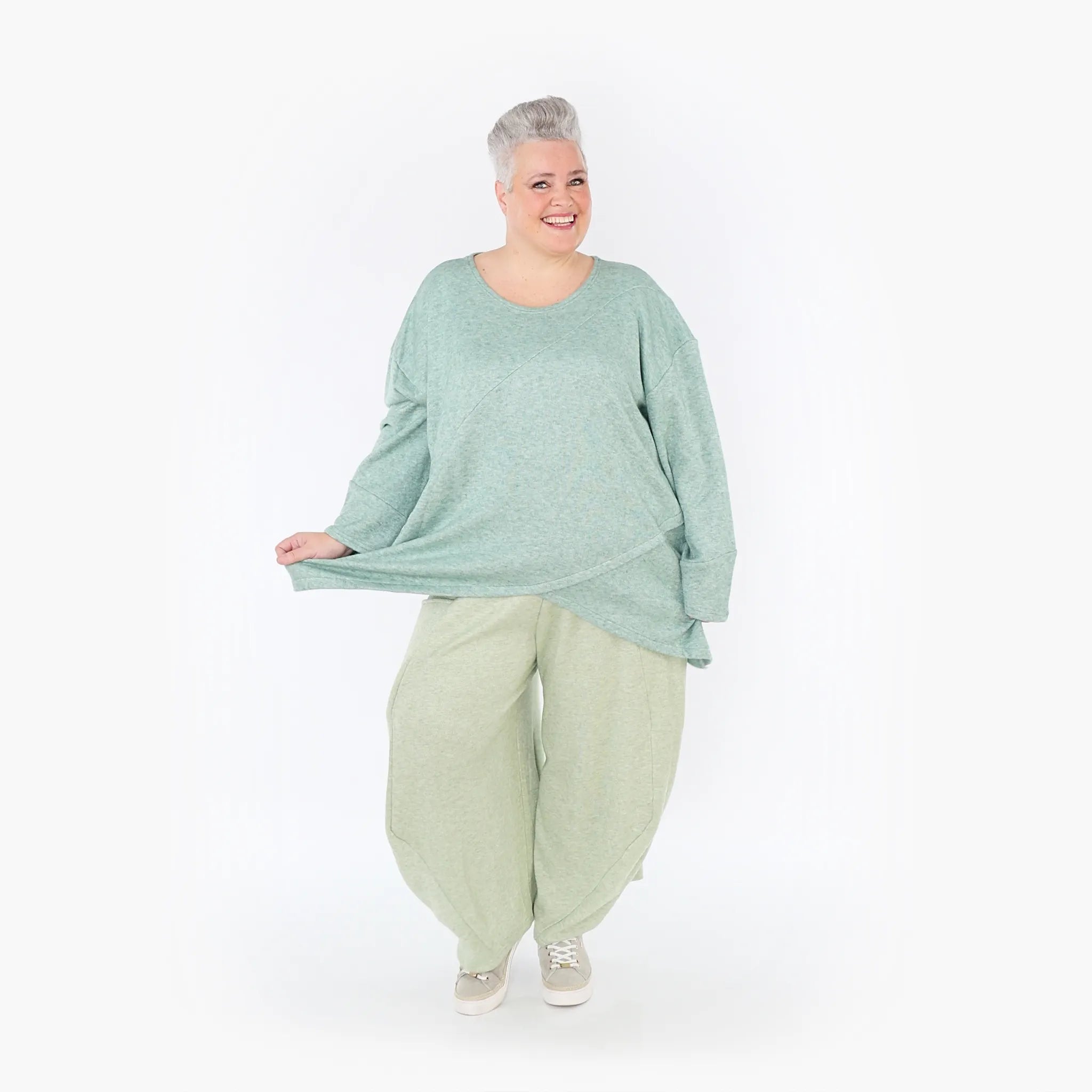  A-Form Bigshirt von AKH Fashion aus Viskose, 1429.07013, Mint, Schick, Modern, Bequem, Schick