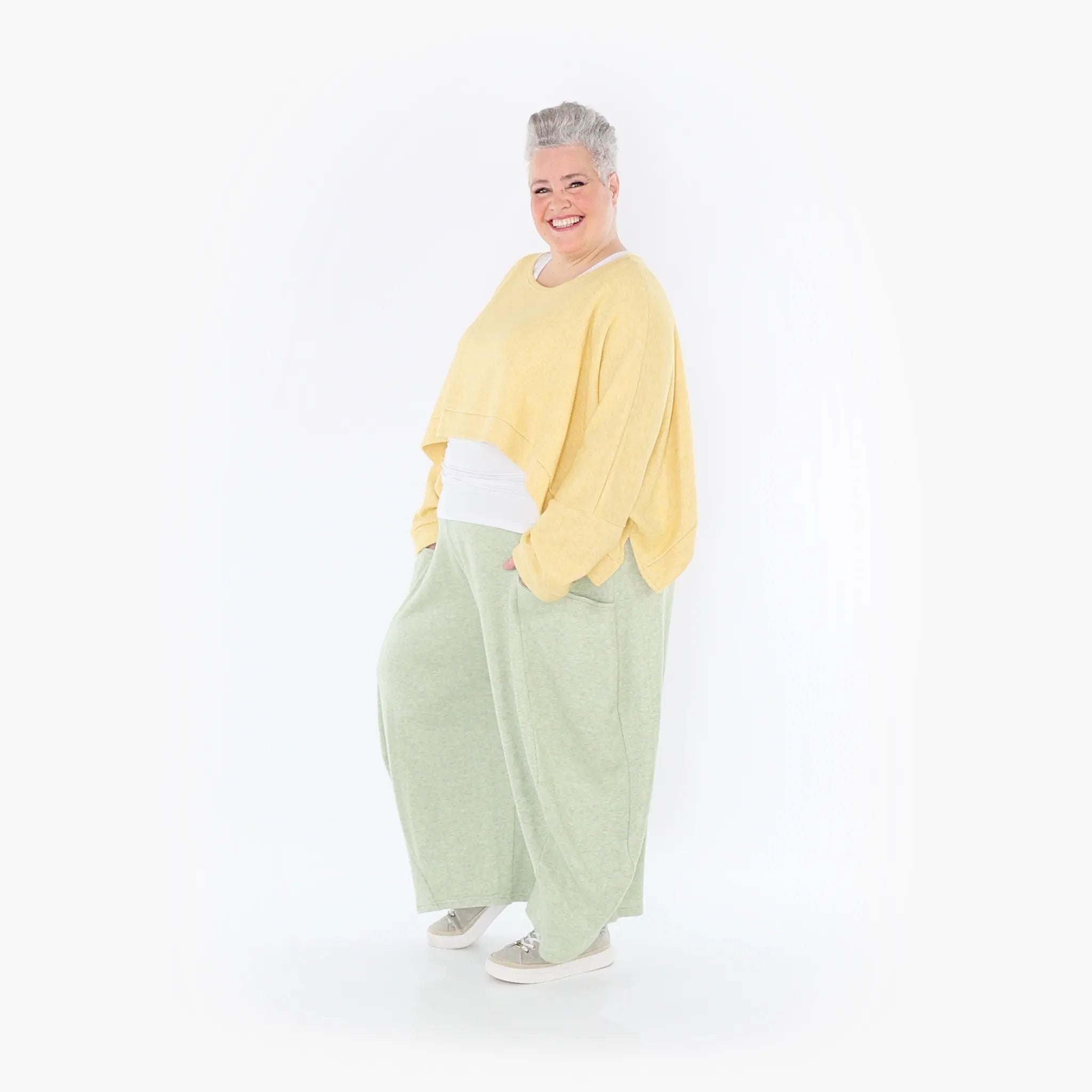  AKH Fashion Bigshirt in kastiger Form, aus Viskose, 1429.07011, LimeGelb, Schick, Modern