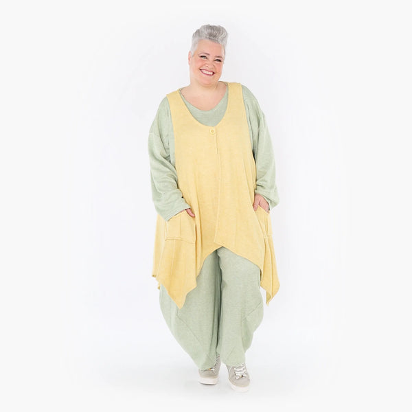  A-Form Weste von AKH Fashion aus Viskose, 1429.00110, LimeGelb, Schick, Modern, Bequem