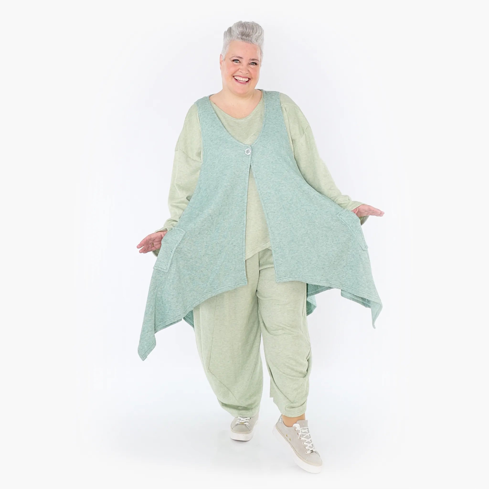  A-Form Weste von AKH Fashion aus Viskose, 1429.00110, Mint, Schick, Modern, Bequem, Schick