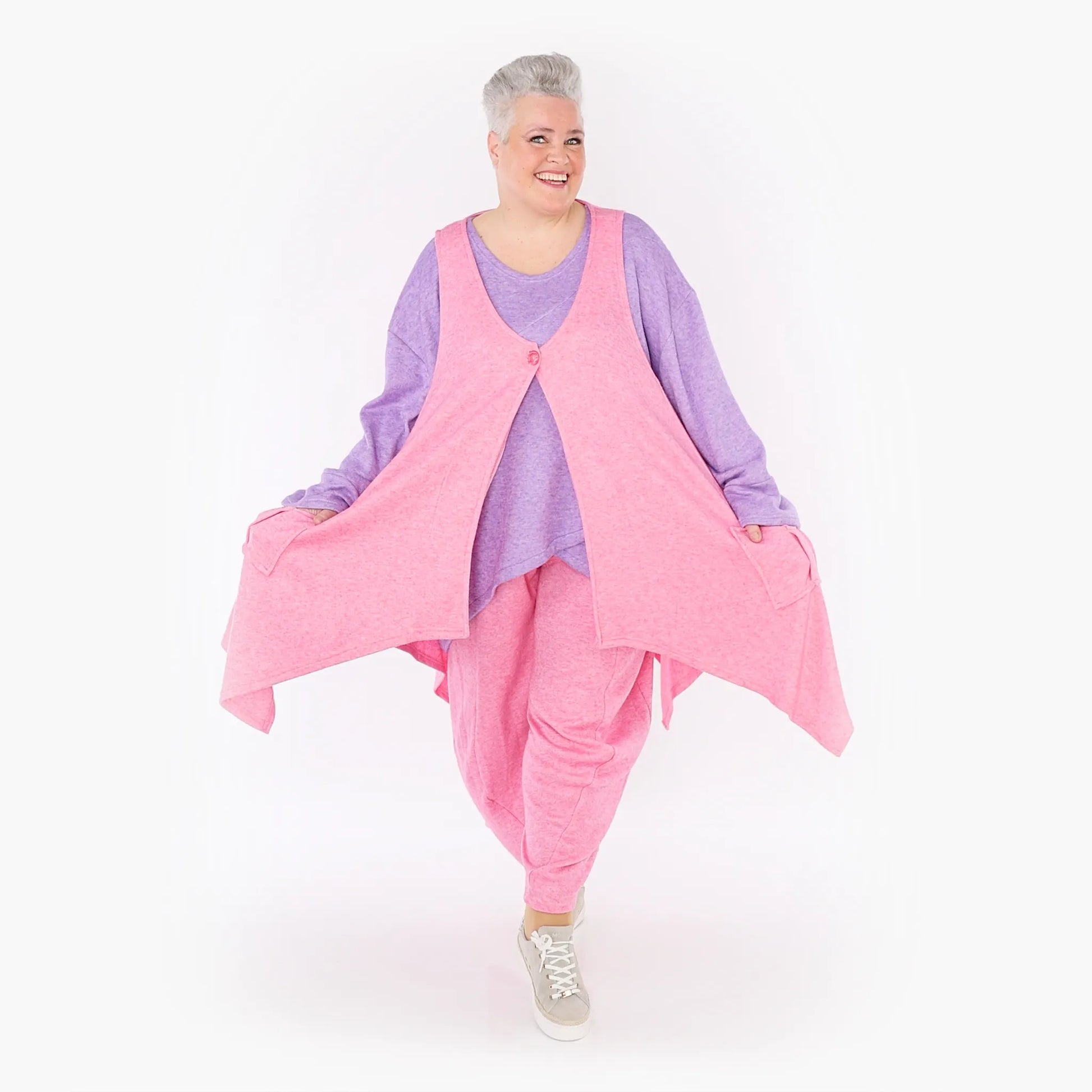  A-Form Weste von AKH Fashion aus Viskose, 1429.00110, Pink, Schick, Modern, Bequem, Schick