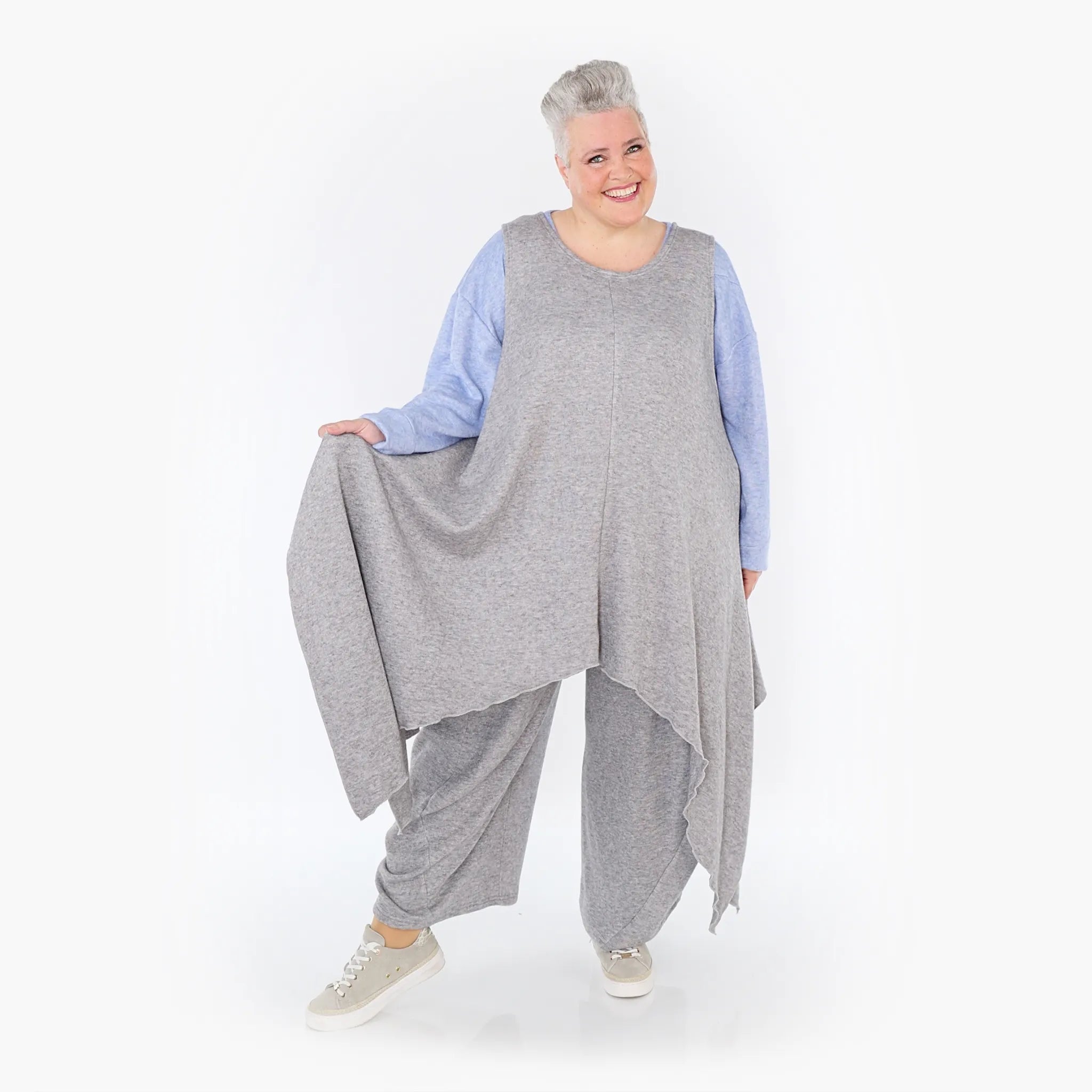  A-Form Tunika von AKH Fashion aus Viskose, 1429.03067, Hellgrau, Schick, Modern, Bequem