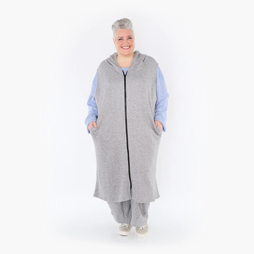  AKH Fashion Weste in gerader Form, aus Viskose, 1429.06879, Hellgrau, Schick, Modern