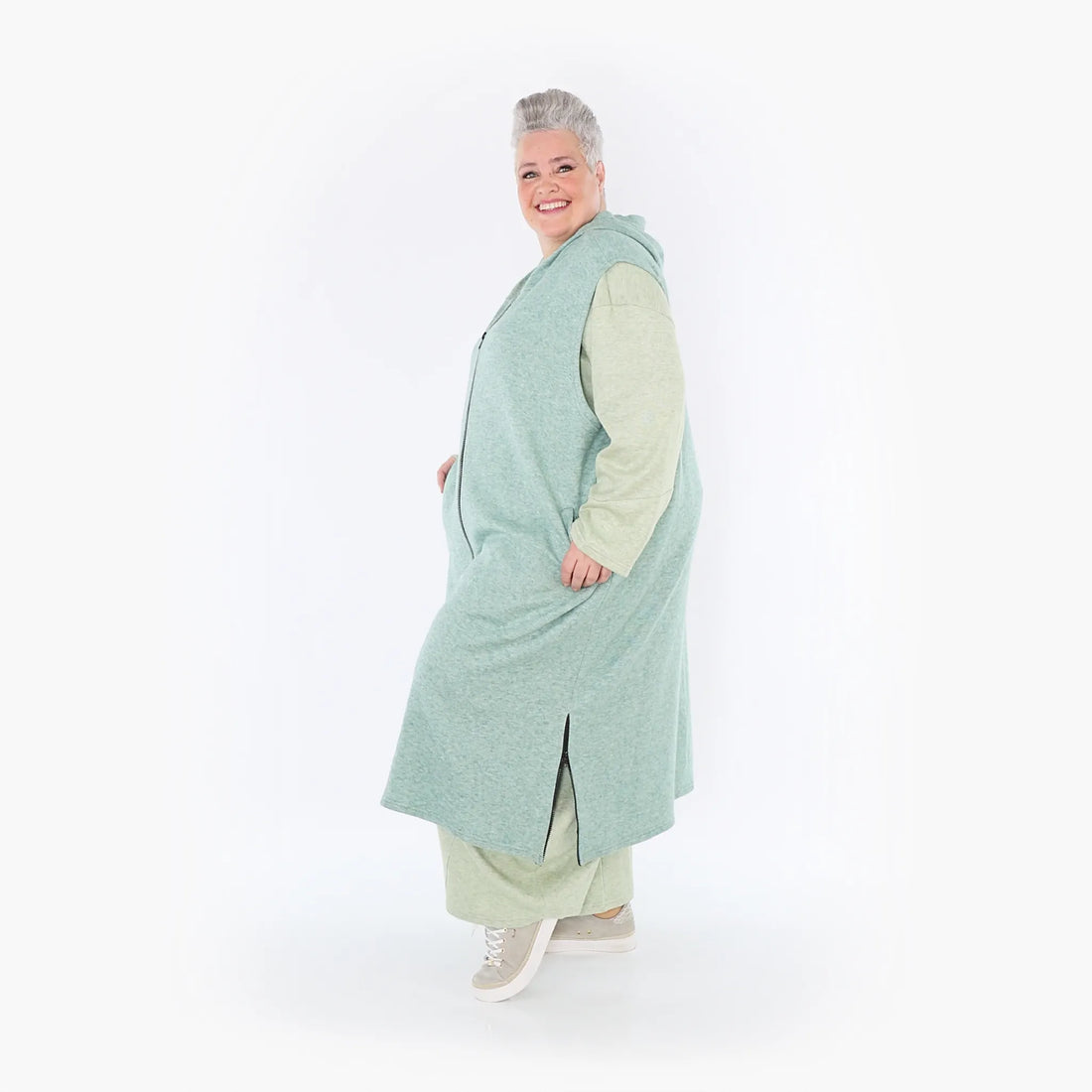 AKH Fashion Weste in gerader Form, aus Viskose, 1429.06879, Mint, Schick, Modern, Bequem