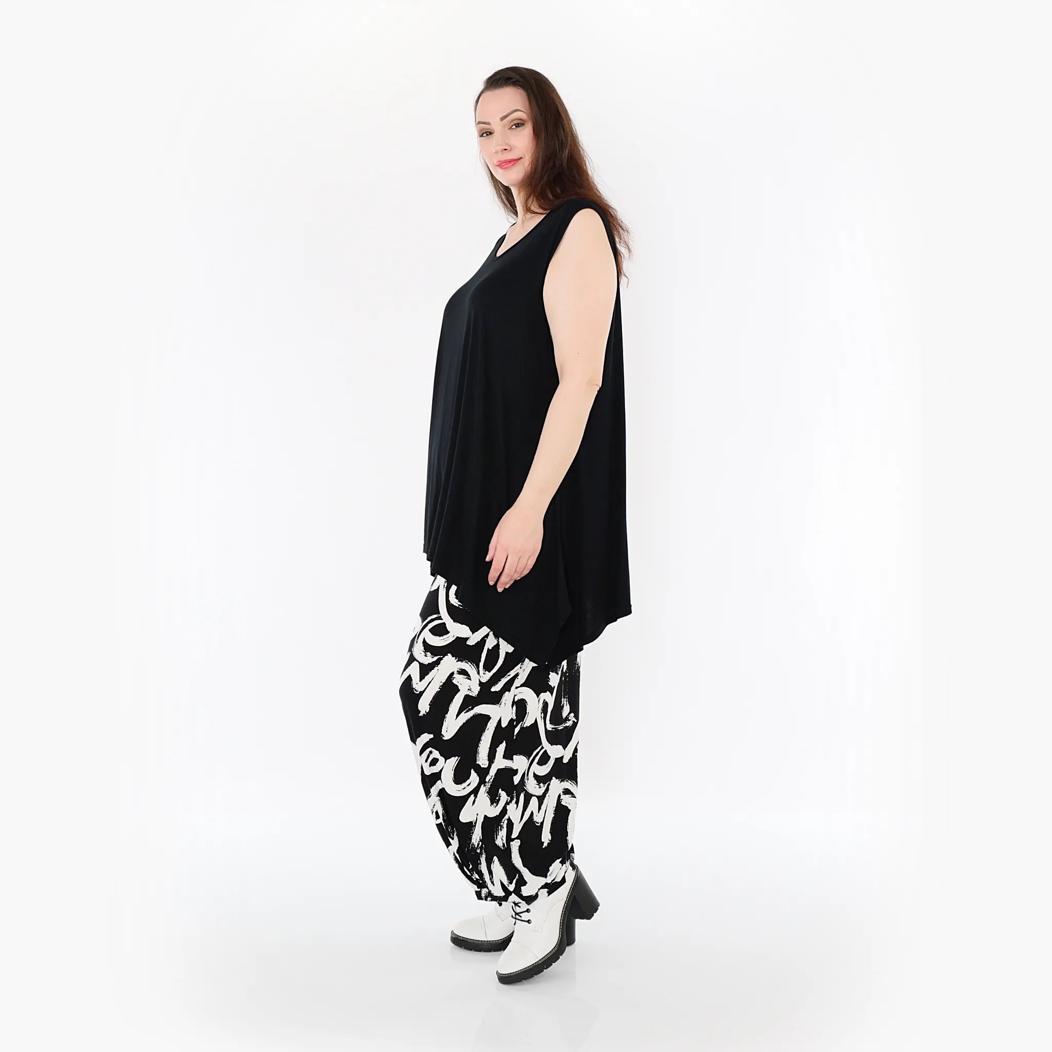  Ballonhose von AKH Fashion aus Viskose, 1434.08067, Schwarz/Weiß, Schick, Modern, Bequem