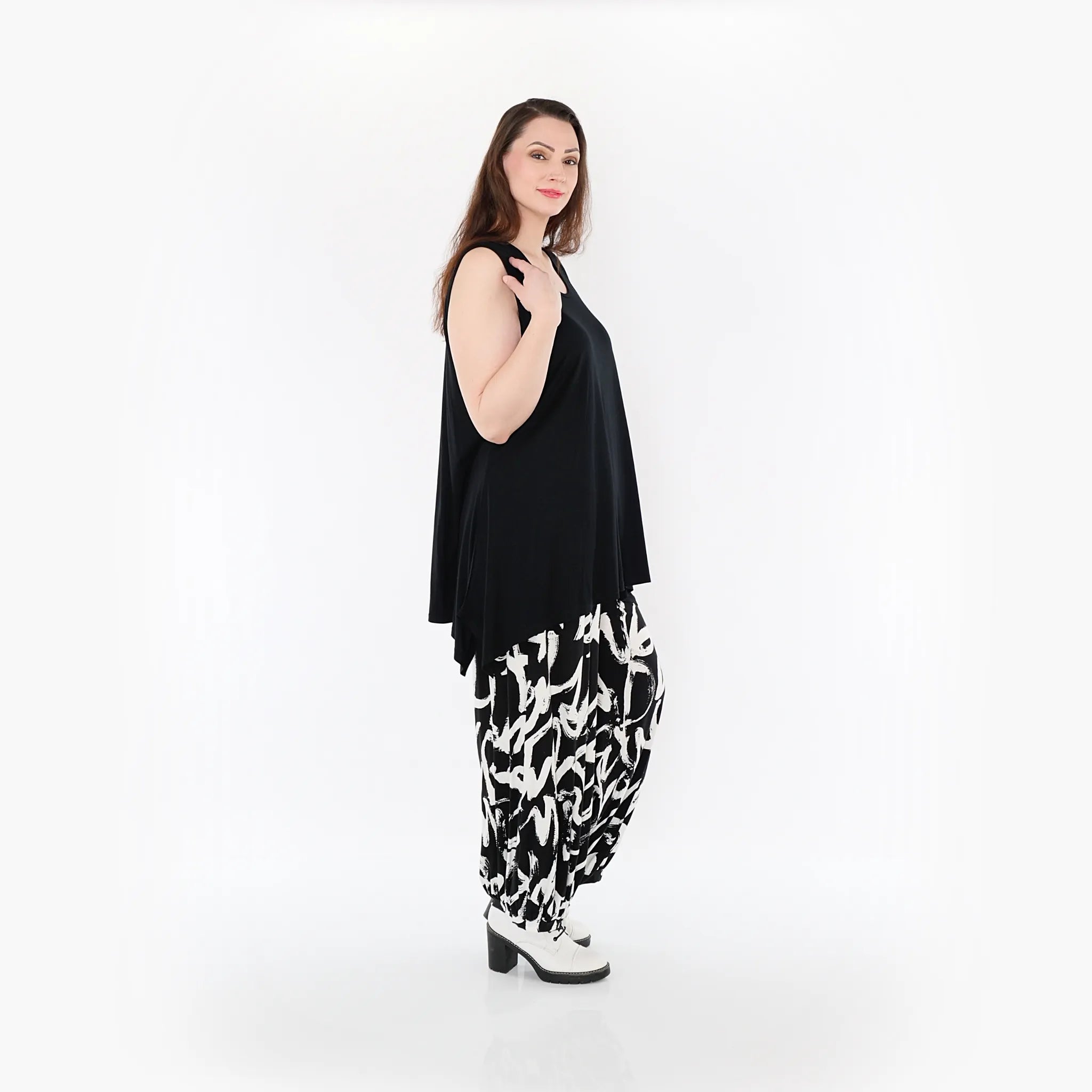  Ballonhose von AKH Fashion aus Viskose, 1434.08067, Schwarz/Weiß, Schick, Modern, Bequem