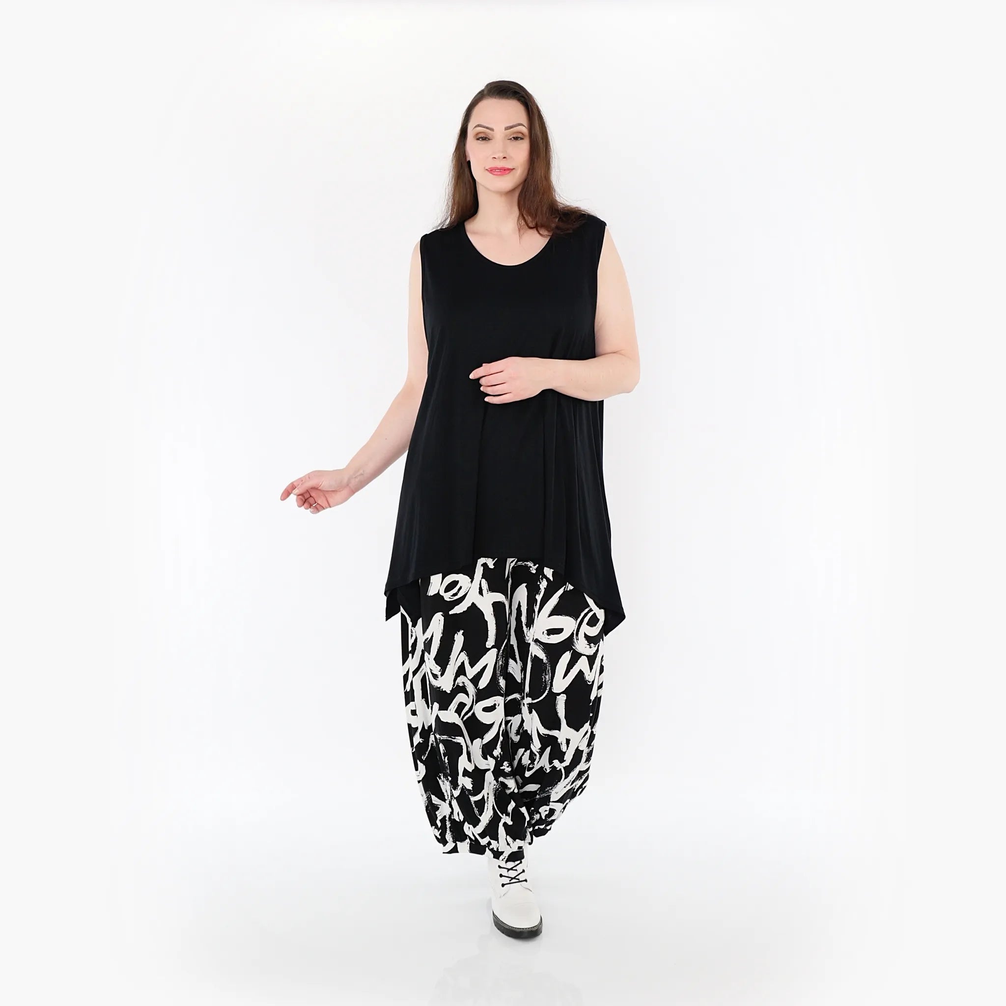  Ballonhose von AKH Fashion aus Viskose, 1434.08067, Schwarz/Weiß, Schick, Modern, Bequem