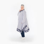  A-Form Bluse von AKH Fashion aus Baumwolle, 1435.06917, Weiß/Blau, Vichy-Streifen, Schick