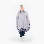  A-Form Bluse von AKH Fashion aus Baumwolle, 1435.06917, Weiß/Blau, Vichy-Streifen, Schick
