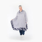  A-Form Bluse von AKH Fashion aus Baumwolle, 1435.06917, Weiß/Blau, Vichy-Streifen, Schick