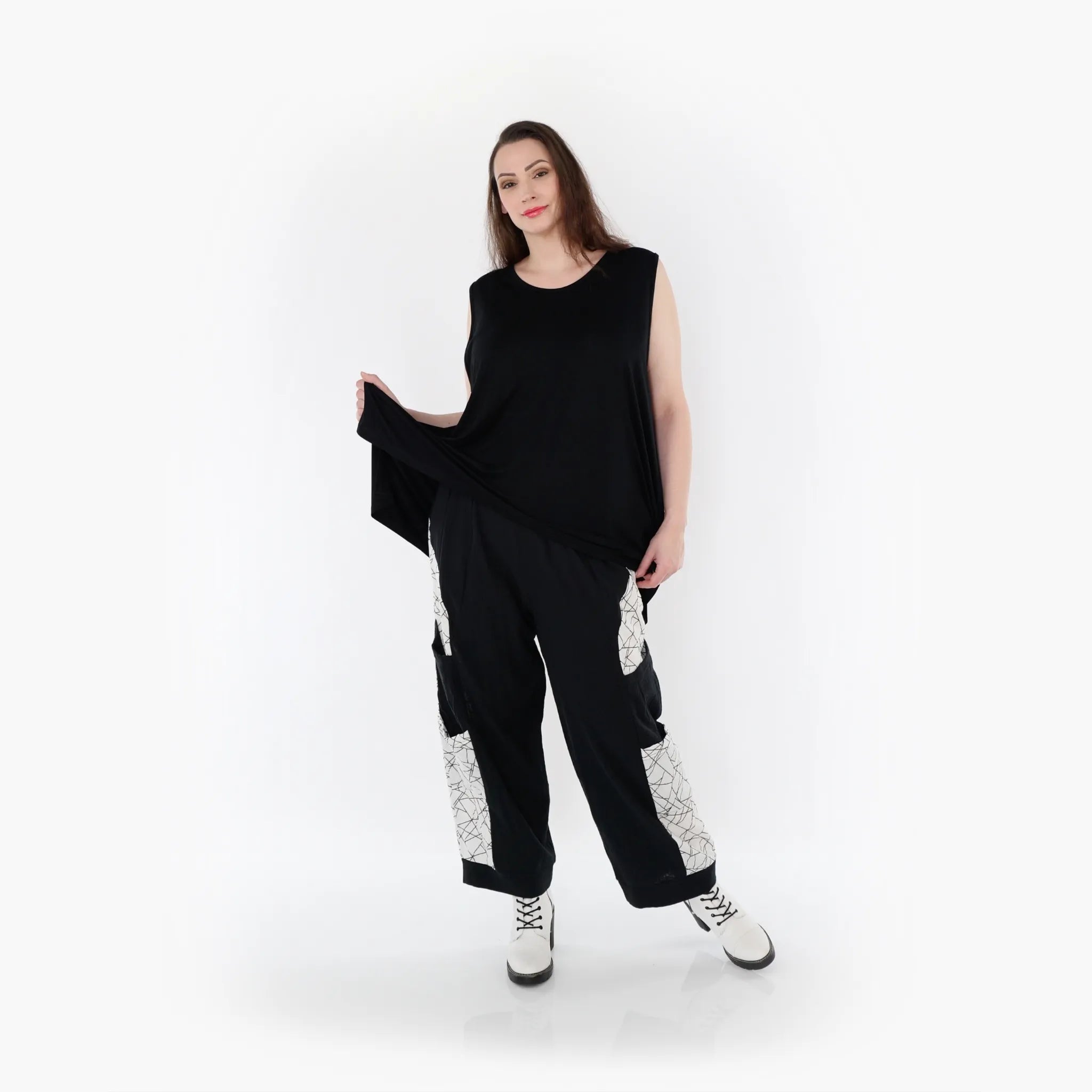  Ballonhose von AKH Fashion aus Baumwolle, 1441.06556, Schwarz/Weiß, Schick, Modern, Bequem