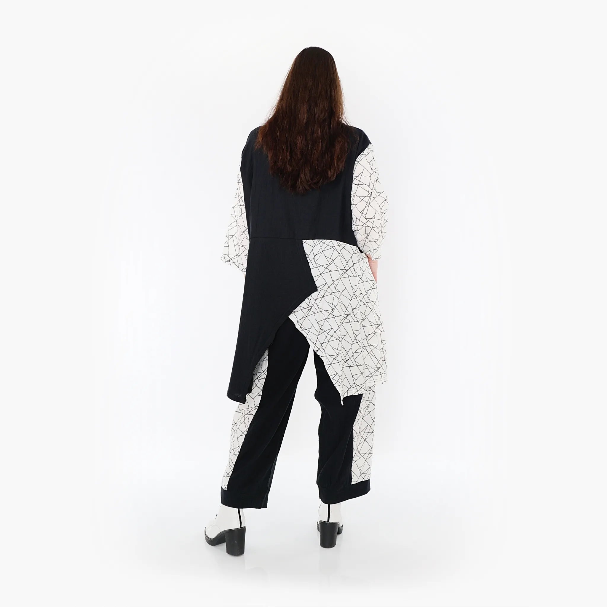  A-Form Bigshirt von AKH Fashion aus Baumwolle, 1441.06894, Schwarz/Weiß, Schick, Modern