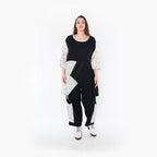  A-Form Bigshirt von AKH Fashion aus Baumwolle, 1441.06894, Schwarz/Weiß, Schick, Modern