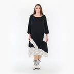  AKH Fashion Kleid in asymmetrischer Form, aus Baumwolle, 1441.07024, Schwarz/Weiß, Schick