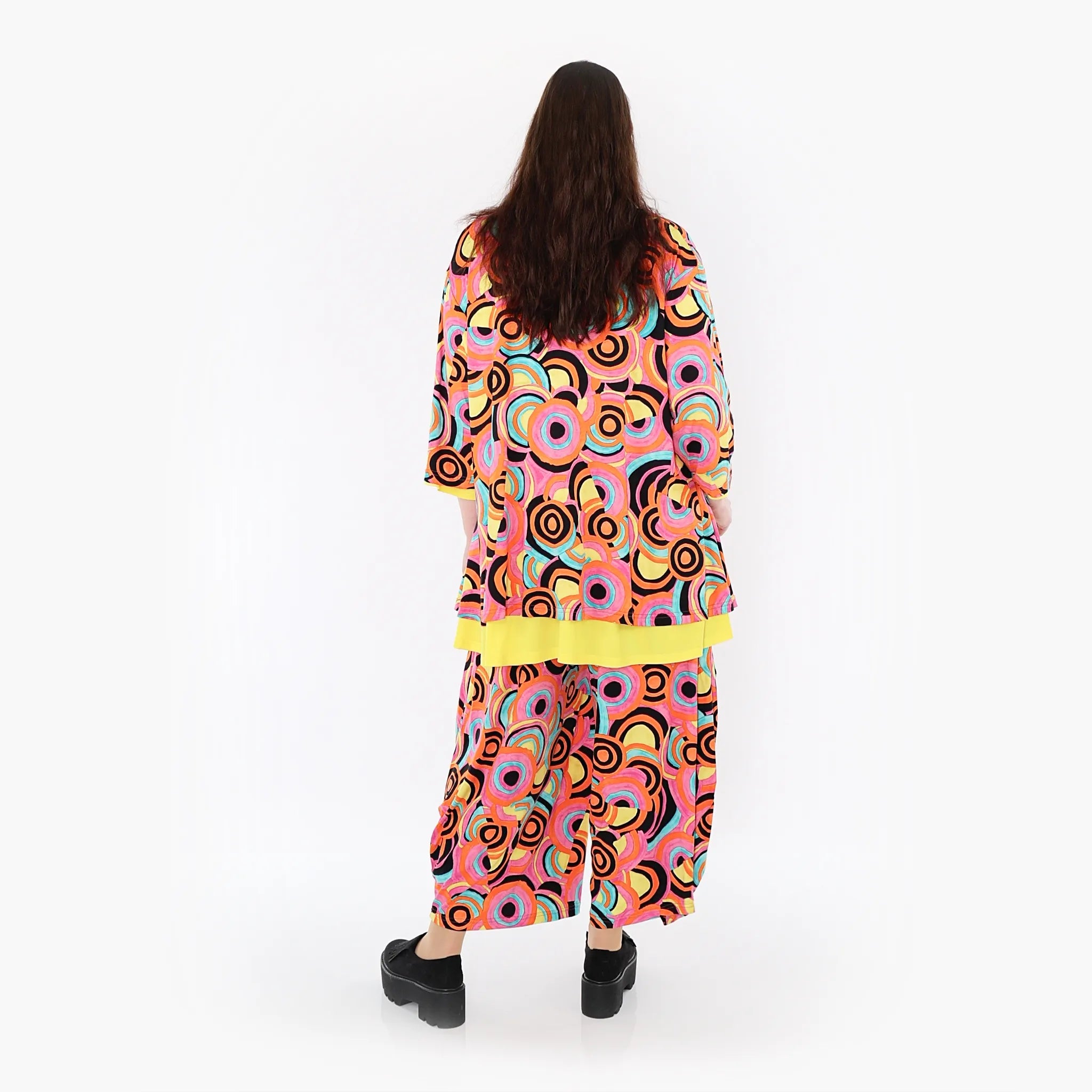 AKH Fashion Shirt in Glocken-Form, aus Viskose, 1443.01892, Pink/Multicolor, Schick