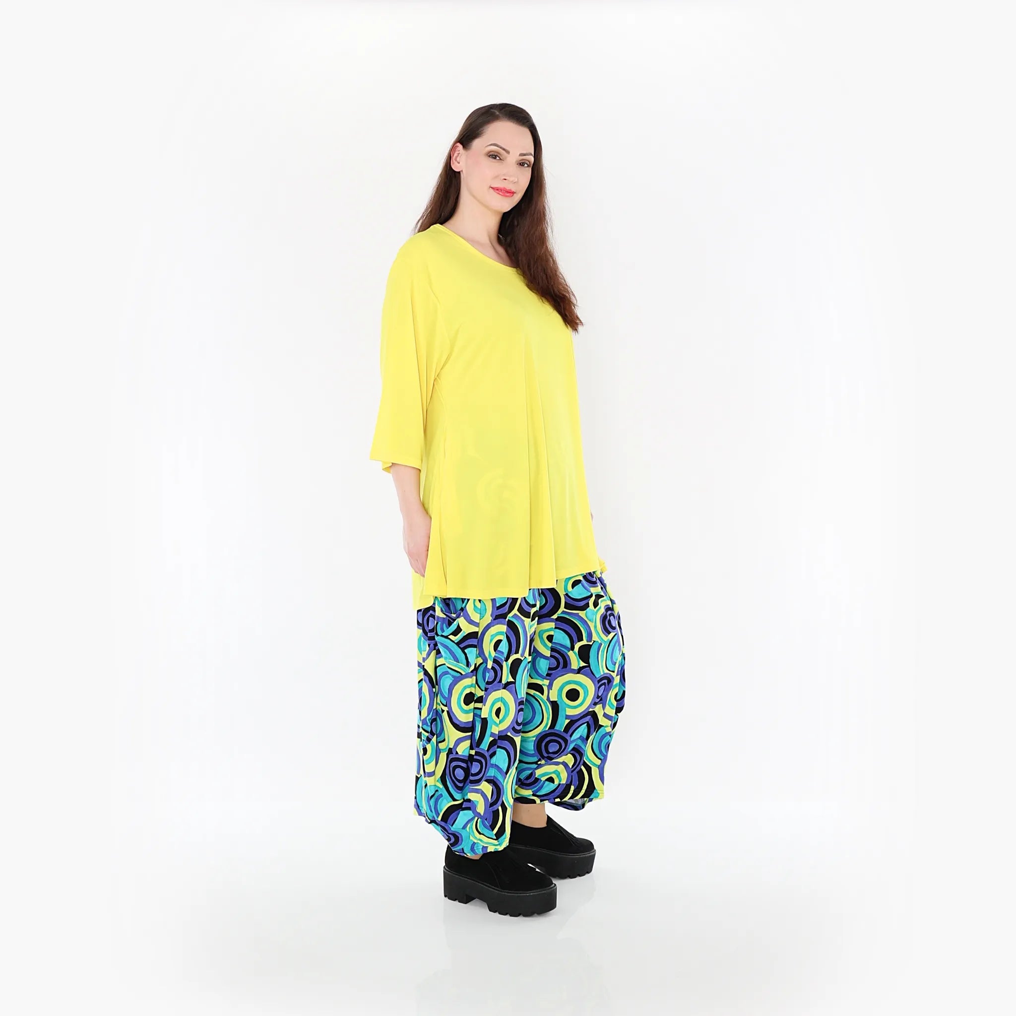  Ballonhose von AKH Fashion aus Viskose, 1443.08069, Lime/Multicolor, Schick, Modern