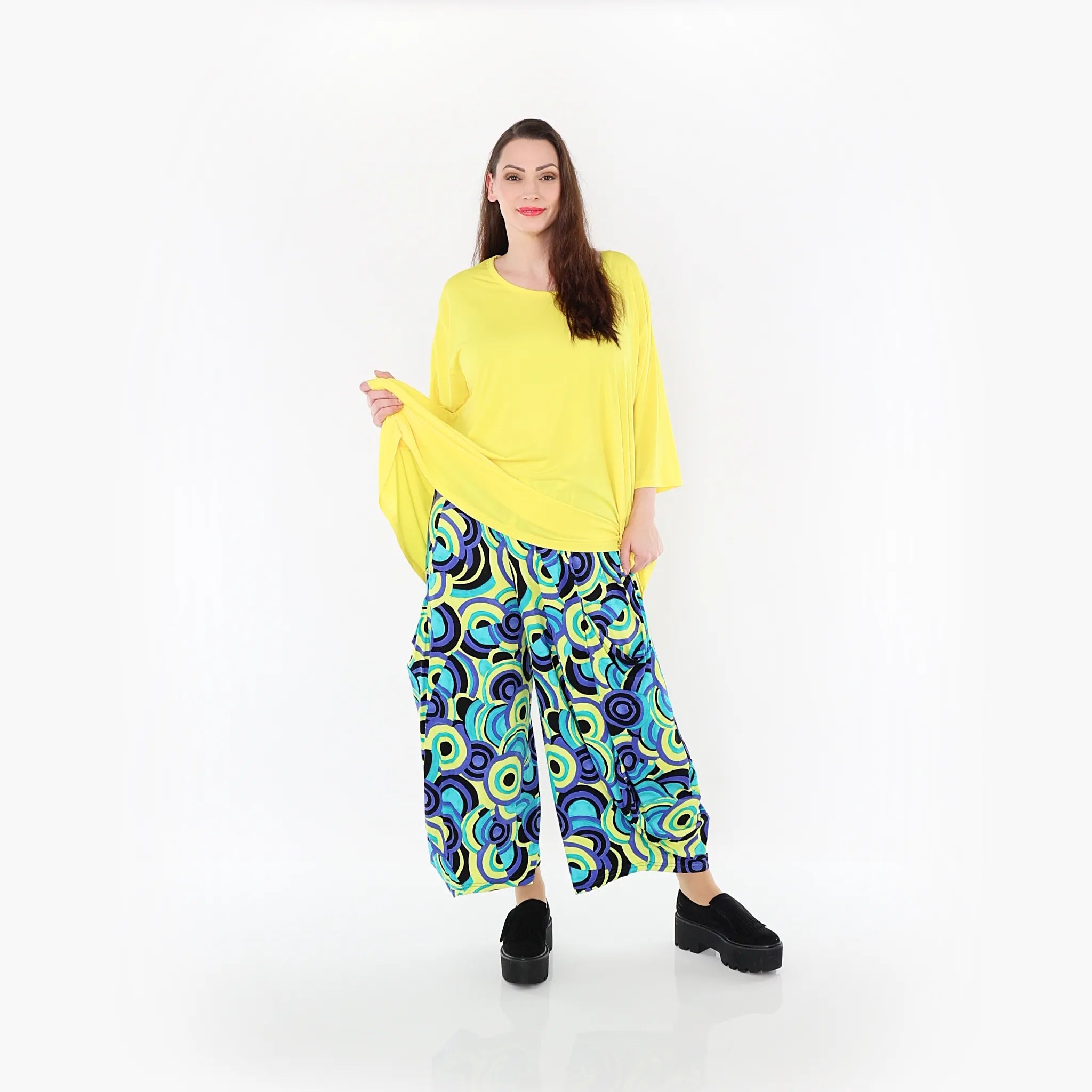  Ballonhose von AKH Fashion aus Viskose, 1443.08069, Lime/Multicolor, Schick, Modern