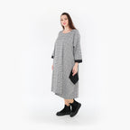  Ballonkleid von AKH Fashion aus Baumwolle, 1444.02088, Schwarz/Weiß, Schick, Modern