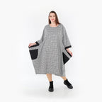  Ballonkleid von AKH Fashion aus Baumwolle, 1444.02088, Schwarz/Weiß, Schick, Modern