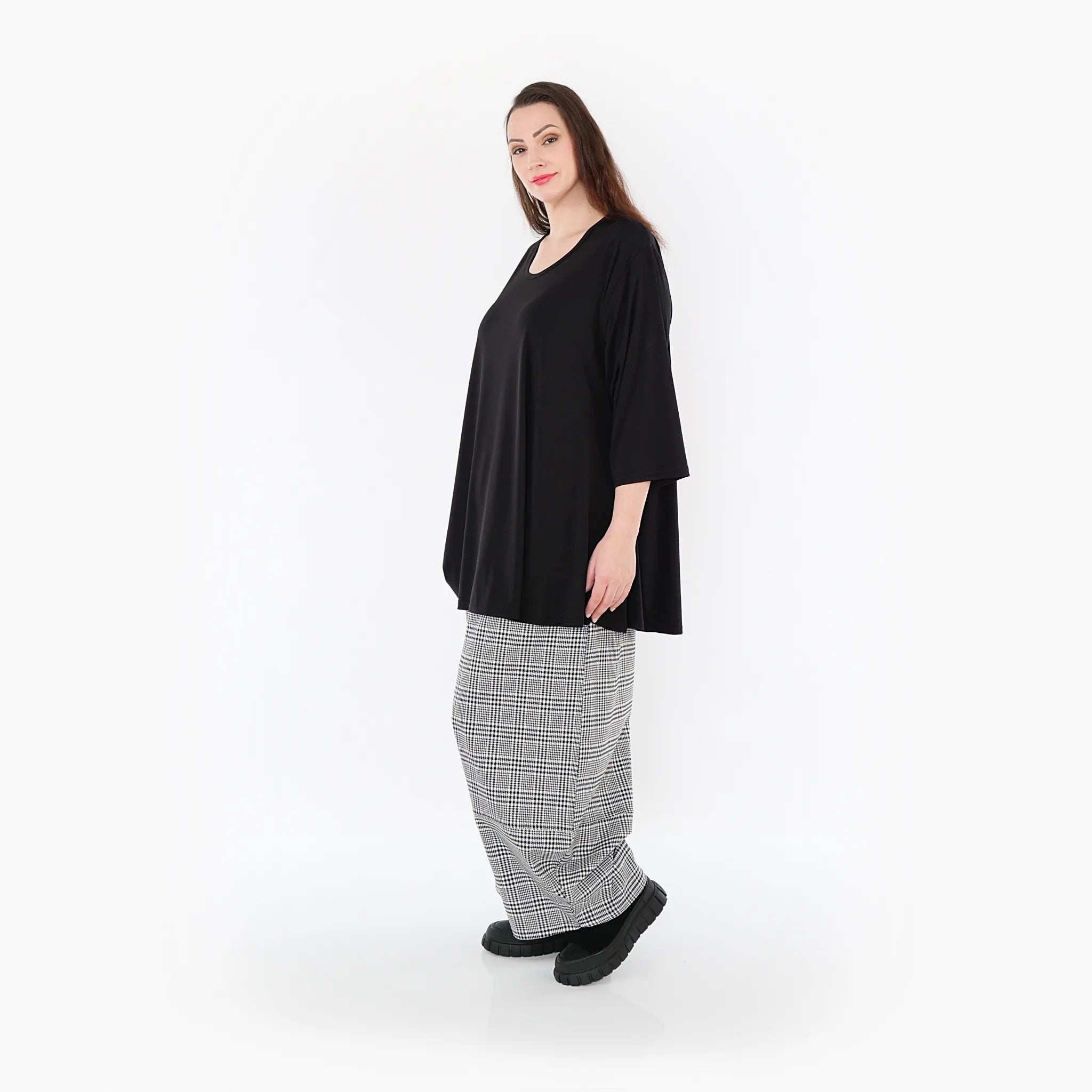  Ballonhose von AKH Fashion aus Baumwolle, 1444.07032, Schwarz/Weiß, Schick, Modern, Bequem