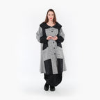  A-Form Mantel von AKH Fashion aus Baumwolle, 1444.07034, Schwarz/Weiß, Schick, Modern