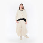  AKH Fashion Jacke in gerundeter Form, aus Baumwolle, 1447.00130, Ecru, Streifen, Schick