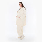  A-Form Jacke von AKH Fashion aus Baumwolle, 1447.06070, Ecru, Streifen, Schick, Modern