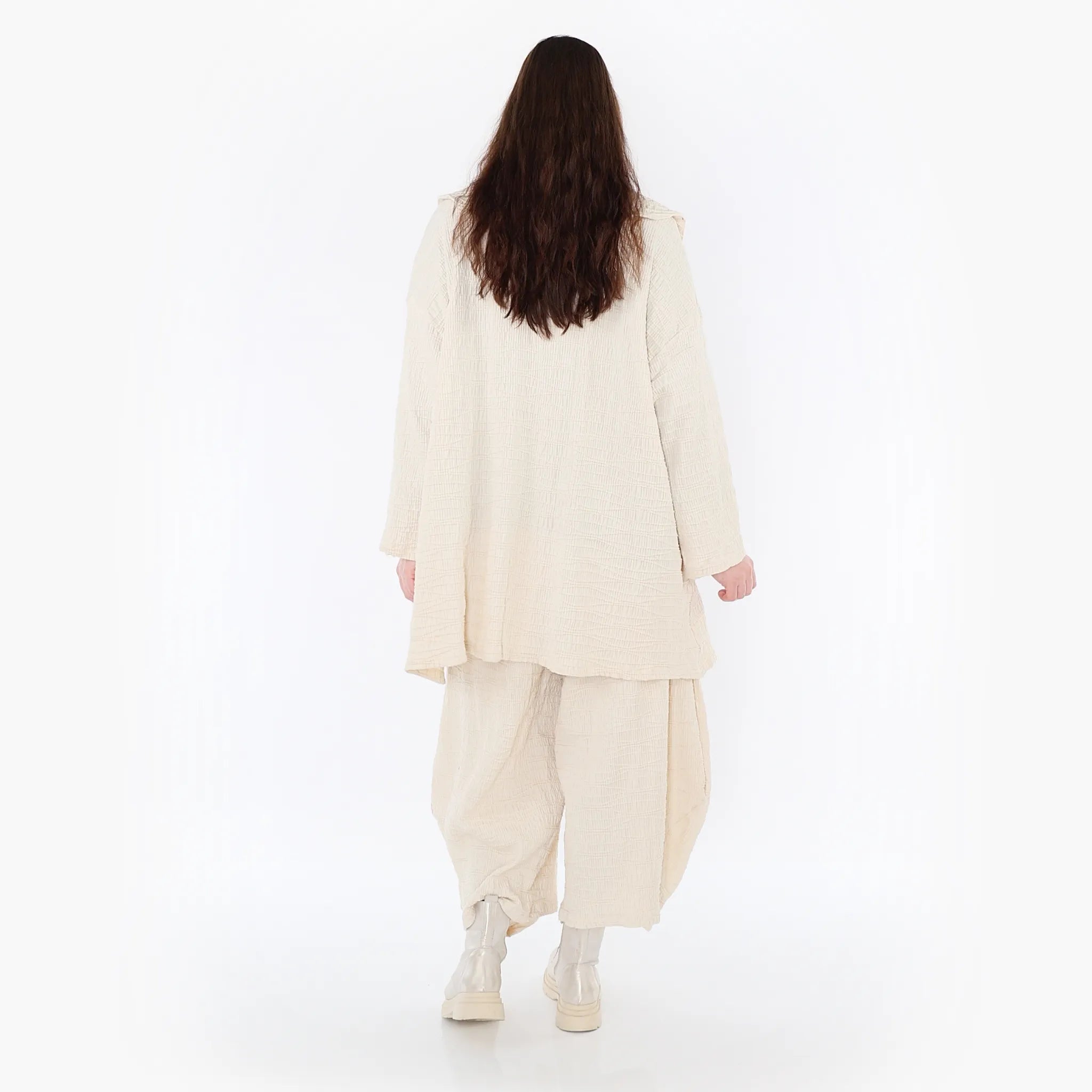  A-Form Jacke von AKH Fashion aus Baumwolle, 1447.06070, Ecru, Streifen, Schick, Modern