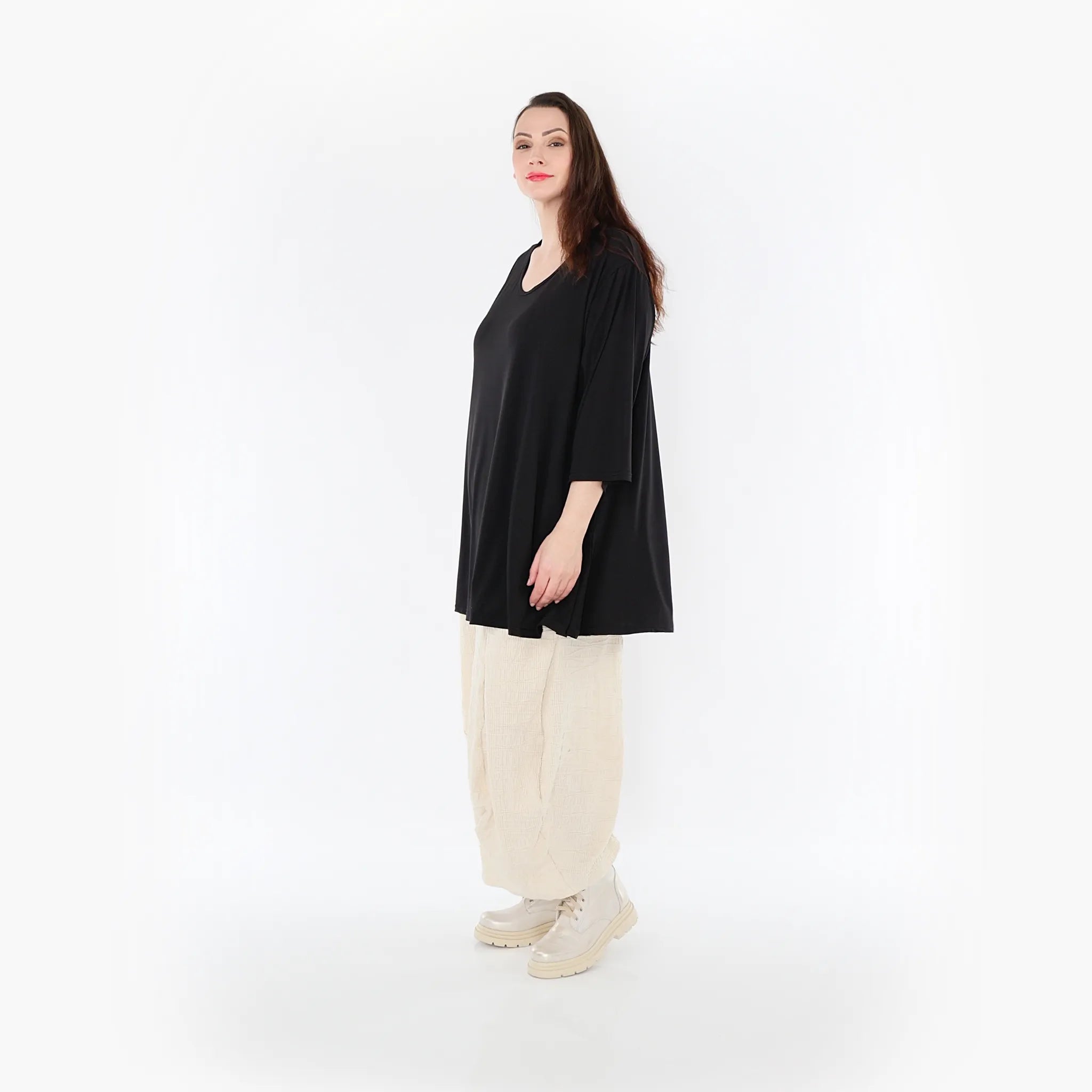  Ballonhose von AKH Fashion aus Baumwolle, 1447.08069, Ecru, Streifen, Schick, Modern
