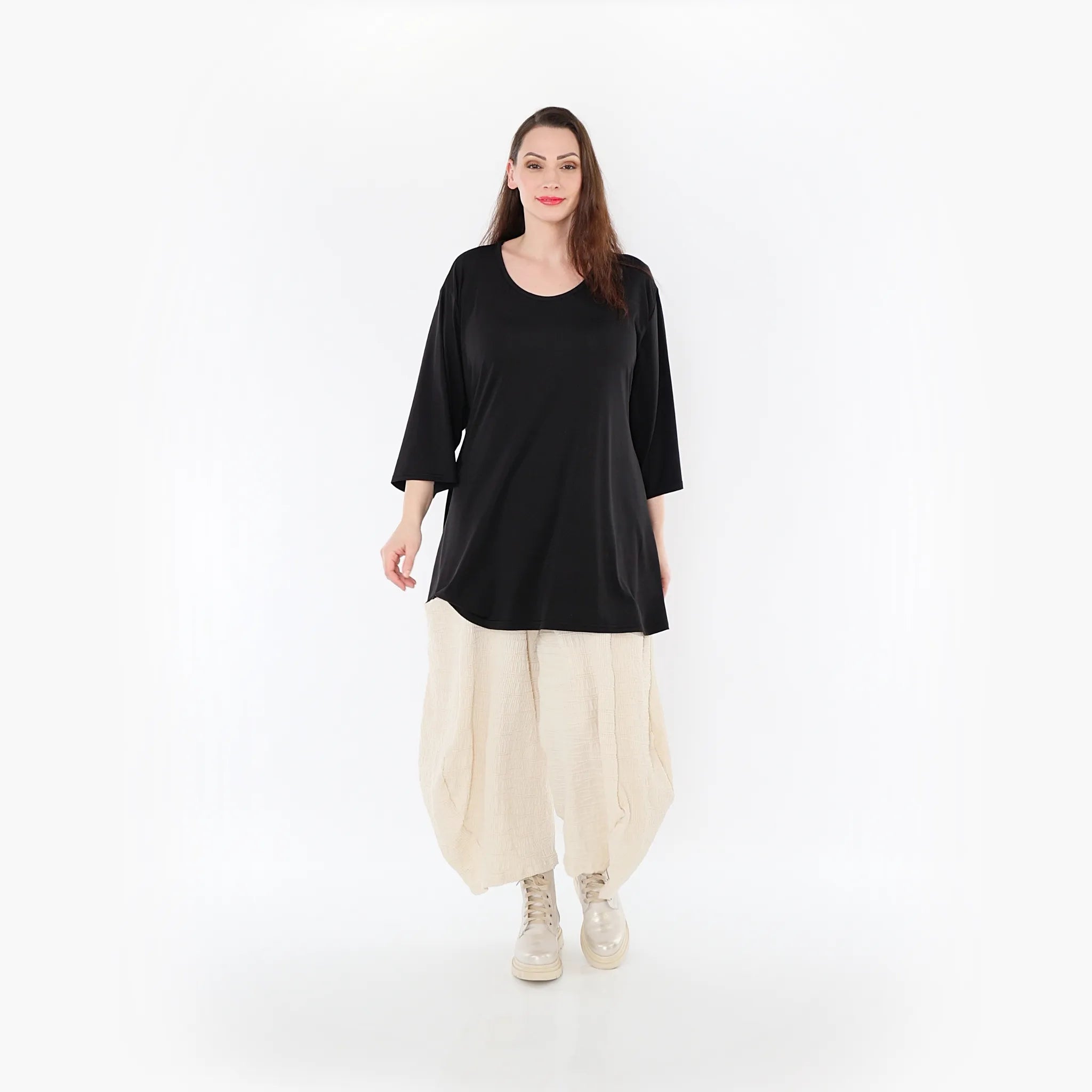  Ballonhose von AKH Fashion aus Baumwolle, 1447.08069, Ecru, Streifen, Schick, Modern