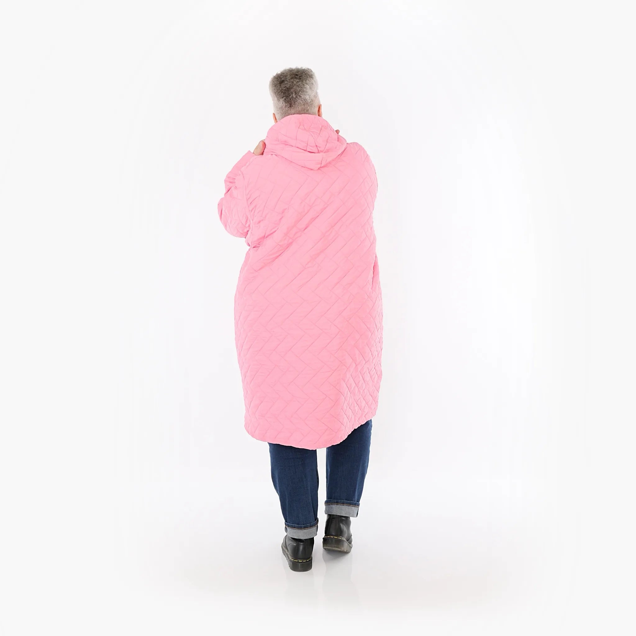  AKH Fashion Mantel in gerader Form, aus Materialmix, 1448.07035, Pink, Kariert, Schick
