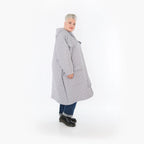  A-Form Mantel von AKH Fashion aus Materialmix, 1448.07044, Hellgrau, Kariert, Schick